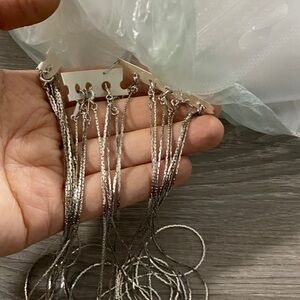 12 Silver Tone Chain Necklaces
